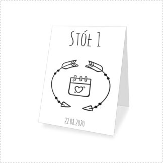 Numer na stół weselny z listą gości [Projekt 1]